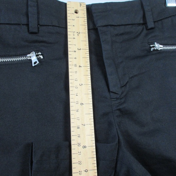 Club Monaco Shorts Micro Women 6 Black Cotton Zip Low Rise y2k Casual Preppy 208 - Picture 11 of 12
